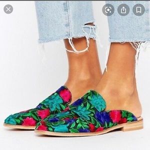Free People At Ease Embroidered Mule Loafer